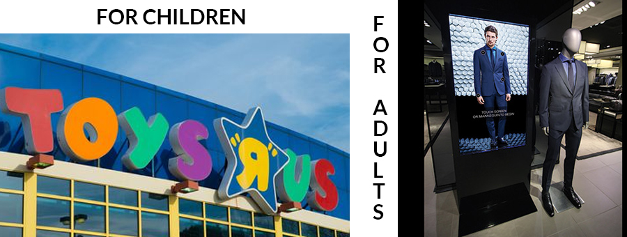 sign comparison for children's and adults