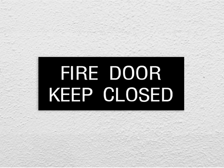 fire door closed safety signs