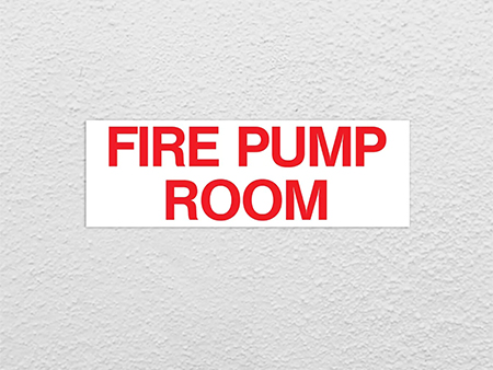 fire pump room safety signs