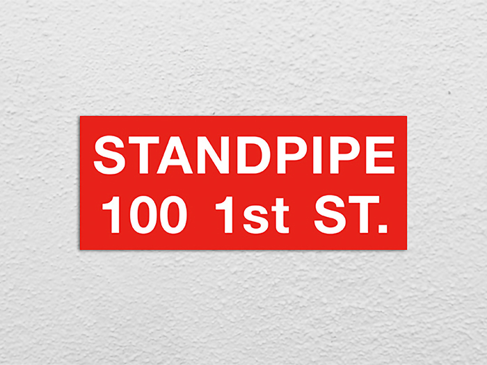 fire safety standpipe location signs