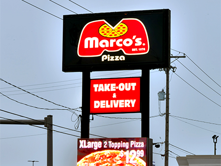 illuminated pole sign