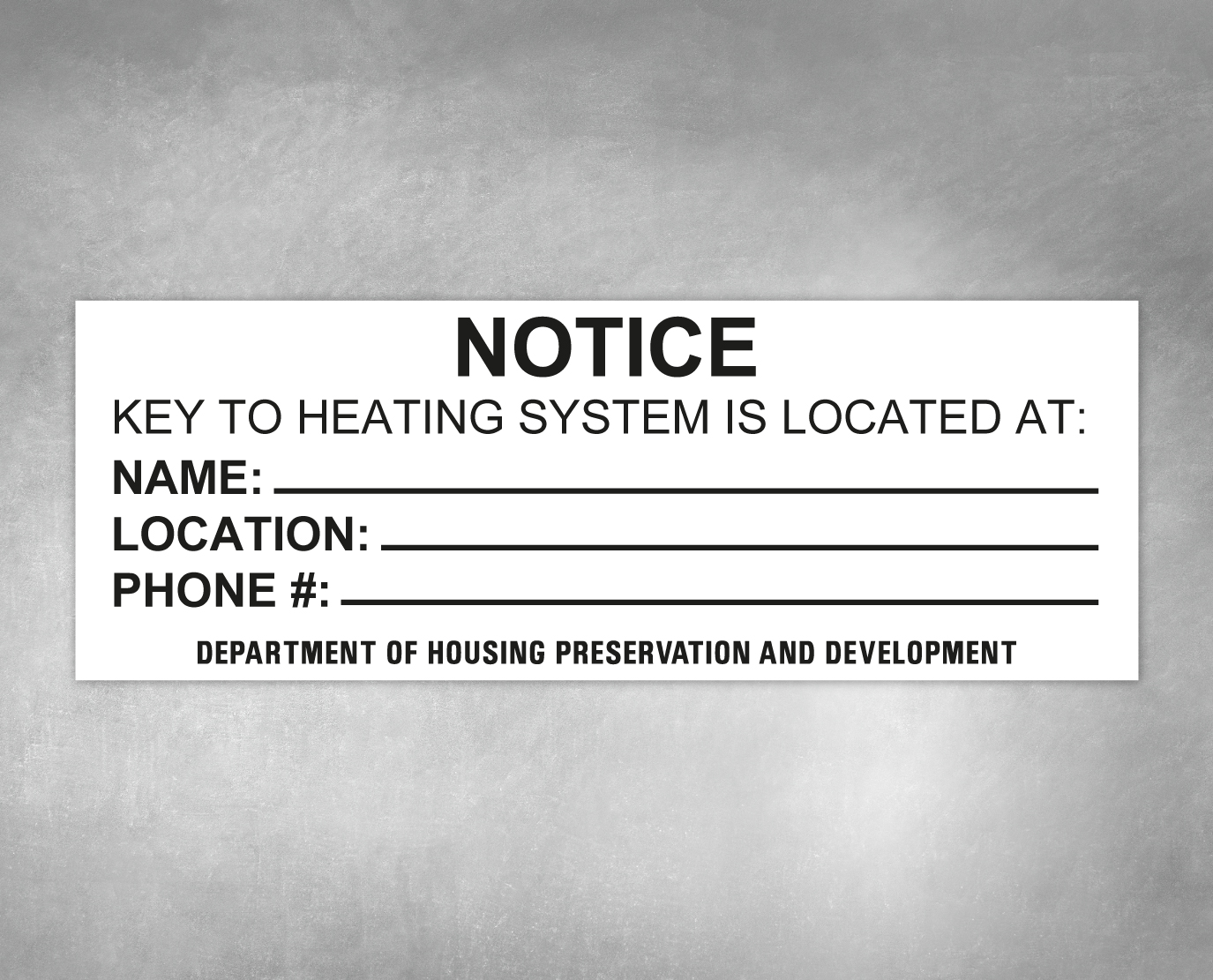 Key To Heating System Building Sign