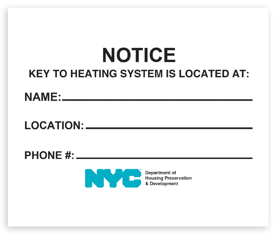 post name and location of person with keys to heating room