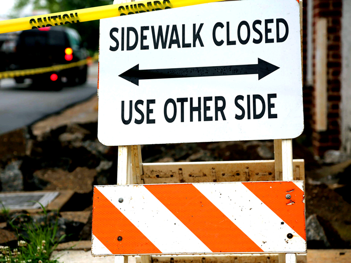 Sidewalk Closed Sign