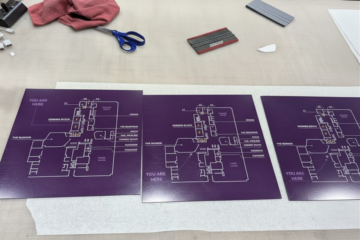 building egress maps signs
